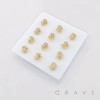 12PCS OF CZ GEM PAVED DOLLAR SIGN 316L SURGICAL STEEL NOSE BONE STUD BOX